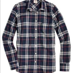 J. Crew Navy Button Up with Red